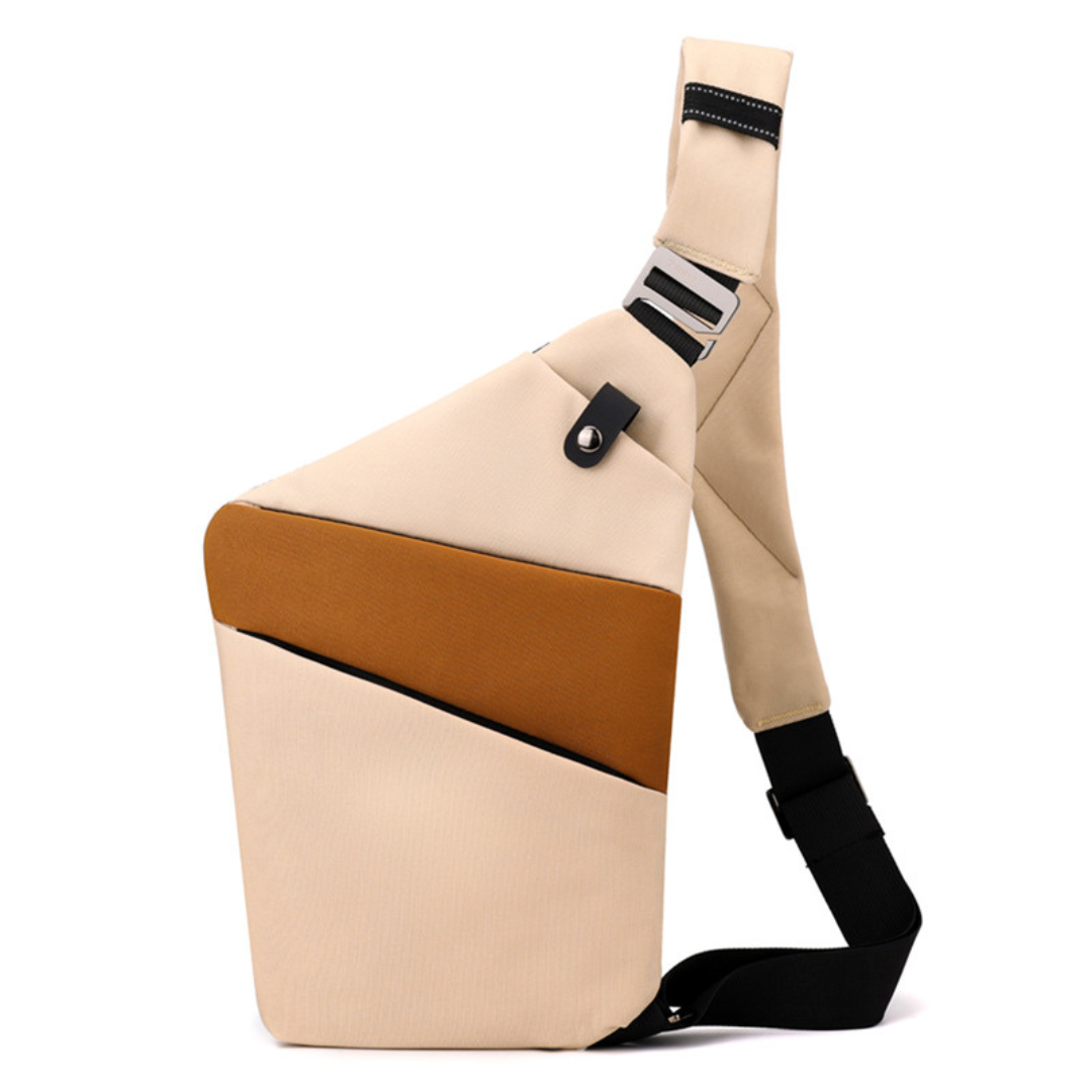 "Elegante schwarze Anti Diebstahl Umhängetasche für Damen, kompakt mit verstellbarem Riemen und versteckten Fächern."