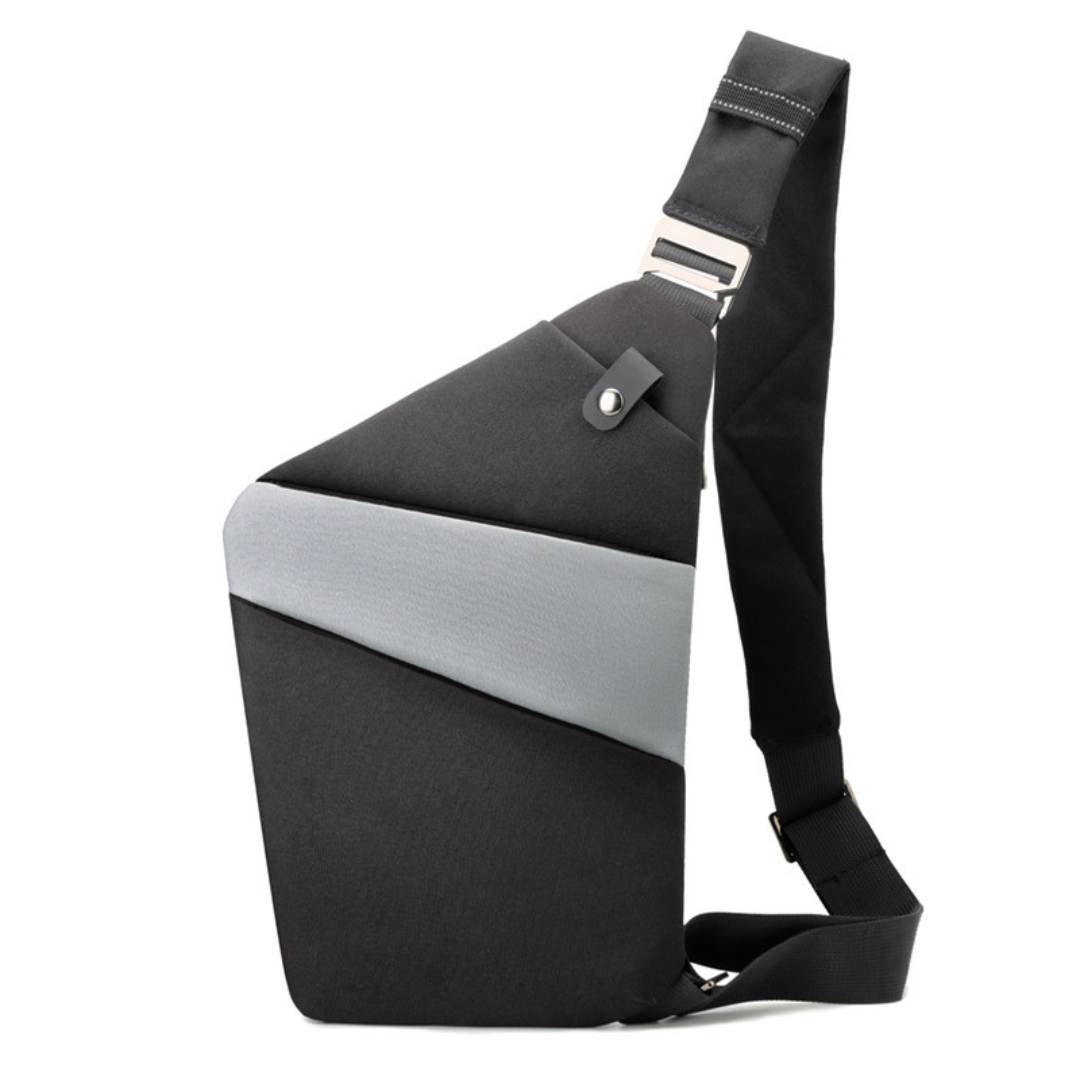 "Elegante schwarze Anti Diebstahl Umhängetasche für Damen, kompakt mit verstellbarem Riemen und versteckten Fächern."