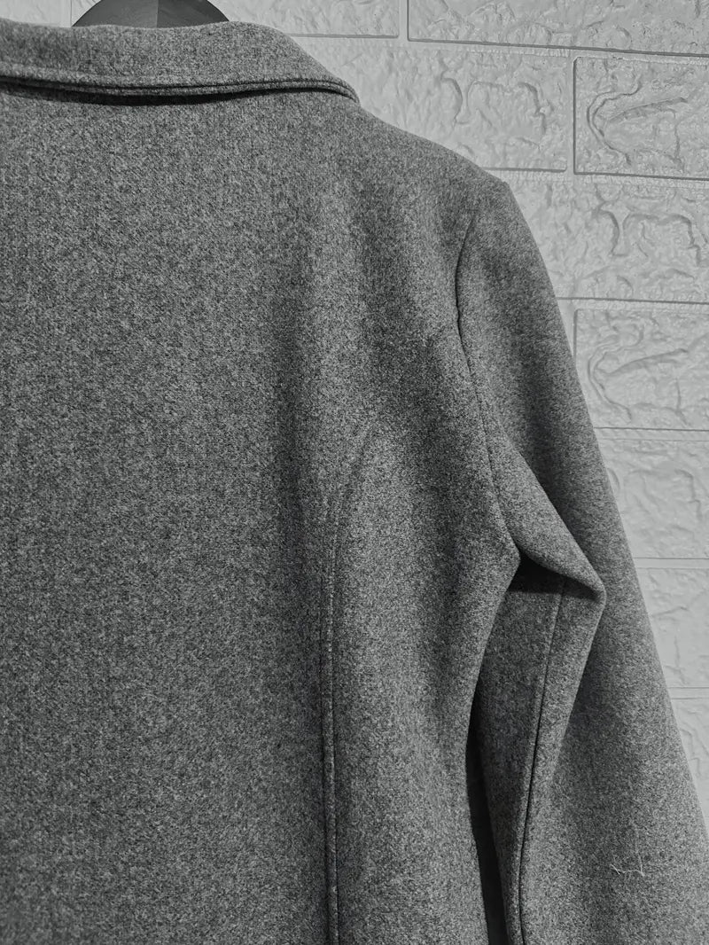 Ensfarget uformell yttertøy med lange ermer for dameklær i aprikos 0