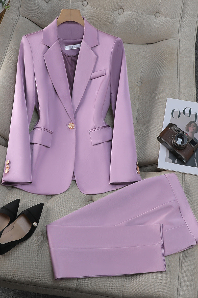 Elegantes Damen Blazer & Hosen Set, zeitloses Design, verschiedene Farben, perfekt für Büro oder formelle Anlässe.