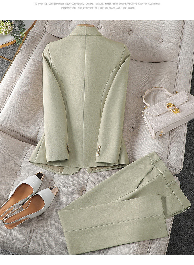 Elegantes Damen Blazer & Hosen Set, zeitloses Design, verschiedene Farben, perfekt für Büro oder formelle Anlässe.