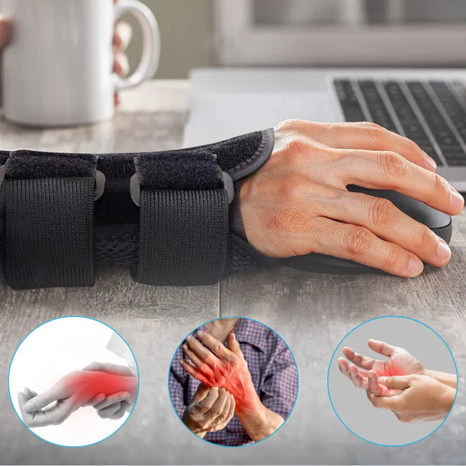 Ergonomische, atmungsaktive Handgelenksschiene für Schmerzlinderung und Stabilität, perfekt für den Alltag.