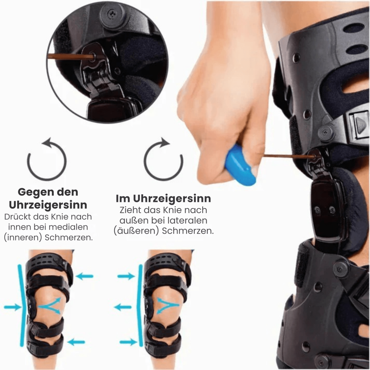 Detaljer om Knielease knestøtte med justeringsmuligheter