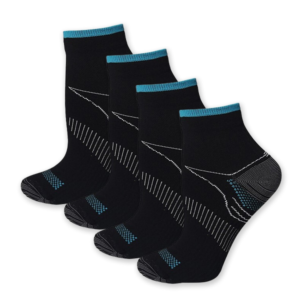 "Graue Kompressionssocken, knöchelhoch, mit atmungsaktivem Material und orthopädischer Unterstützung für Komfort & Linderung"