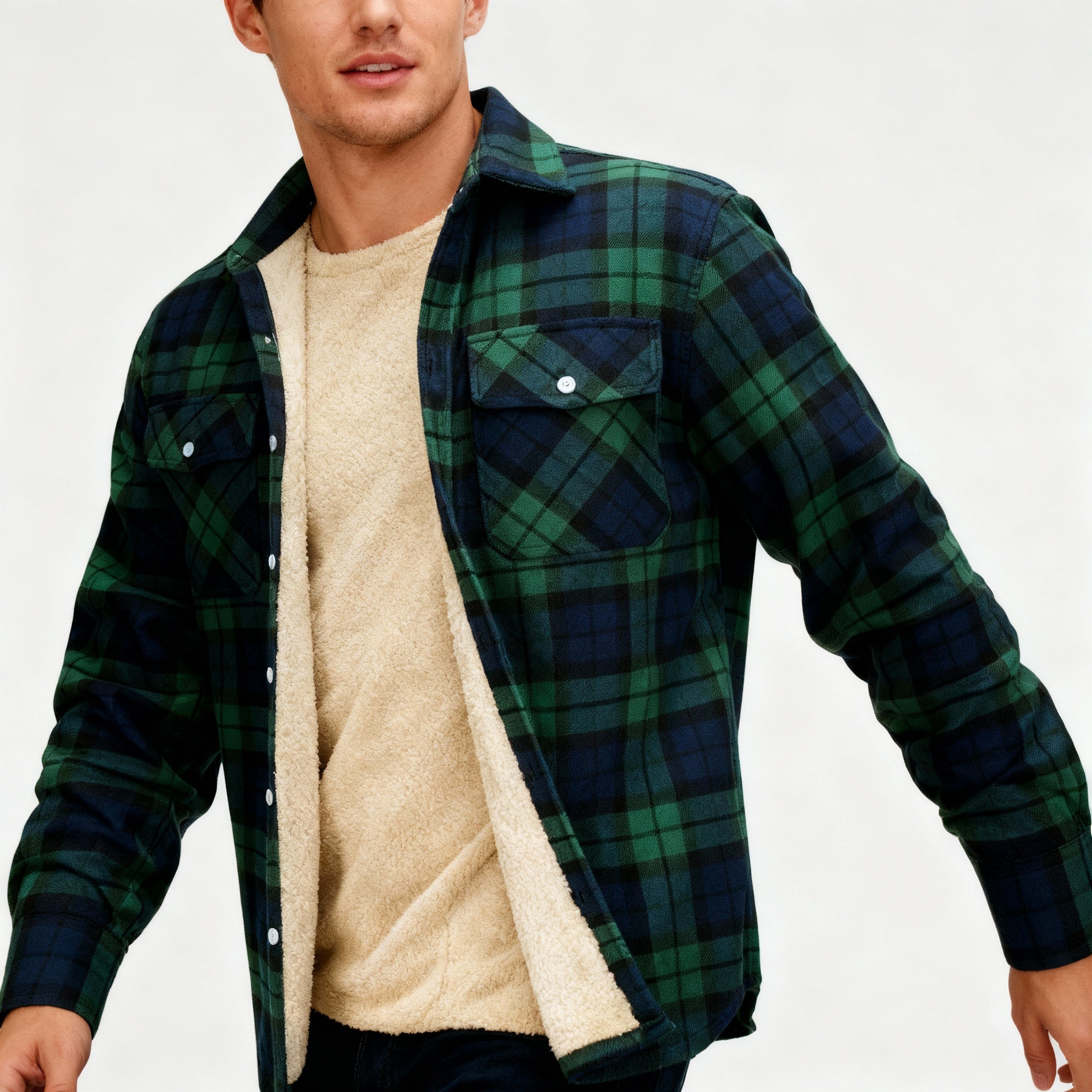Grønn rutete herrejakke