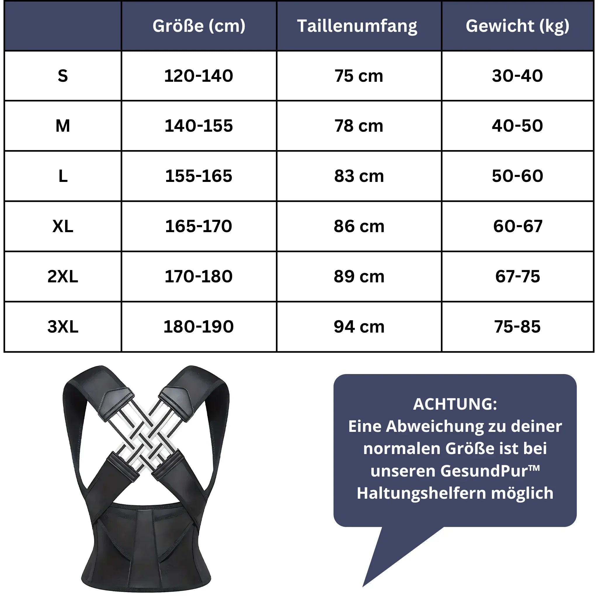 "Haltungskorrektur Accessoire, elastisch und atmungsaktiv, unter Kleidung tragbar, ergonomisches Design für Komfort, PostureB