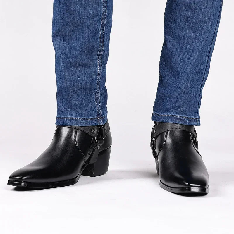 Herren Chelsea Cowboystiefel, dunkelbraun und schwarz, hochwertig verarbeitet, eleganter und vielseitiger Look.