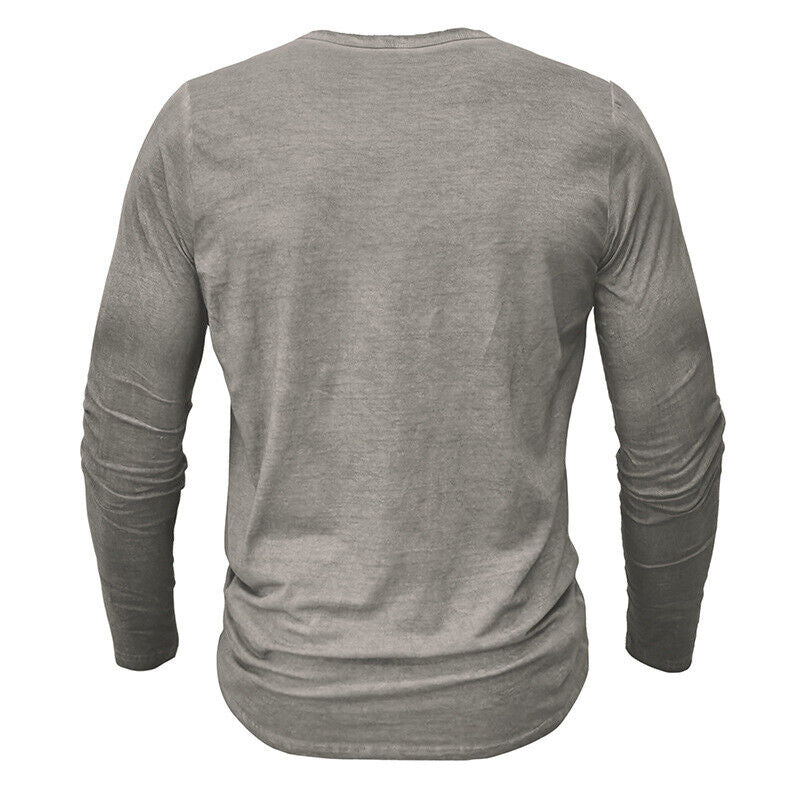 "Herren Henley Langarmshirt, bequem, stilvoll, vielseitig, in verschiedenen Farben, perfekter Sitz, ideal für Alltag"