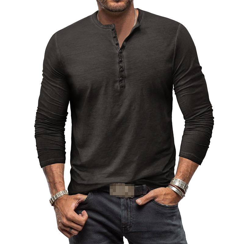 "Herren Henley Langarmshirt, bequem, stilvoll, vielseitig, in verschiedenen Farben, perfekter Sitz, ideal für Alltag"