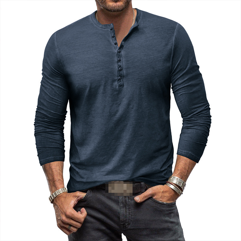 "Herren Henley Langarmshirt, bequem, stilvoll, vielseitig, in verschiedenen Farben, perfekter Sitz, ideal für Alltag"