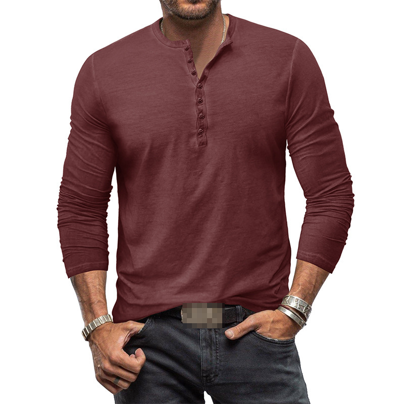 "Herren Henley Langarmshirt, bequem, stilvoll, vielseitig, in verschiedenen Farben, perfekter Sitz, ideal für Alltag"