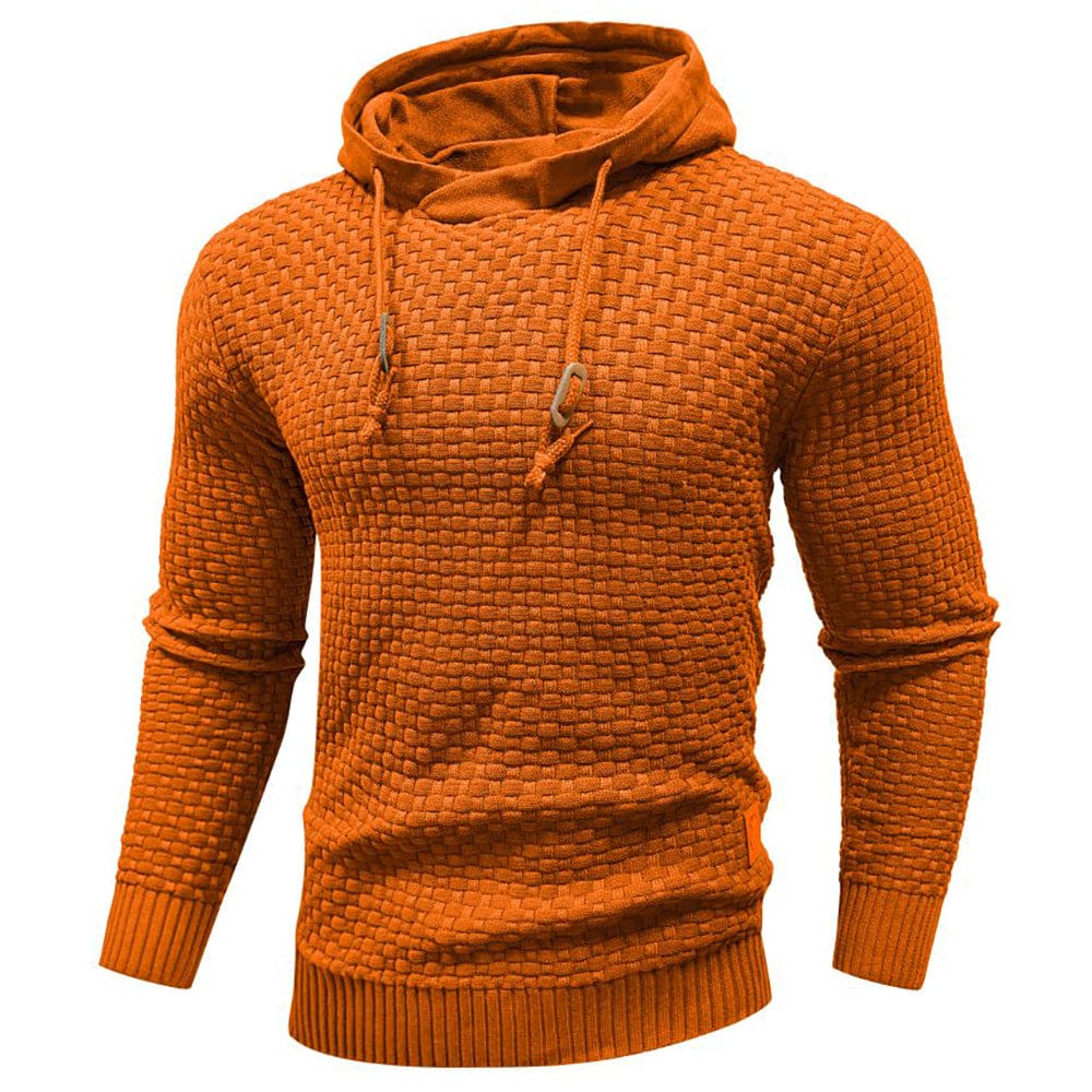 "Herren Kapuzenpullover in Beige, warm und stylisch, perfekt für kalte Tage, aus langlebigem Polyester."