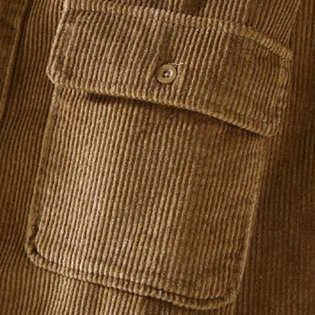 "Herren-Kordsamtweste in Khaki, edles Design, Wärme und Komfort für Winteroutfits"