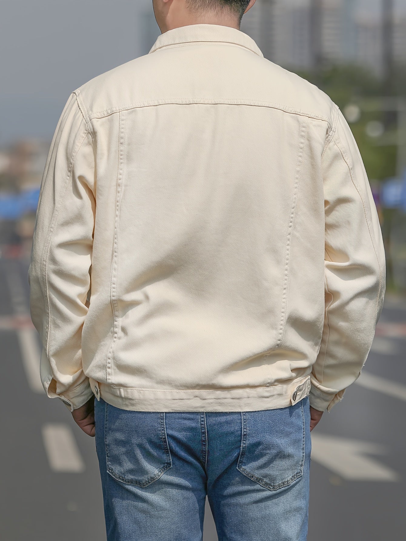 Herrejakke i denimstil