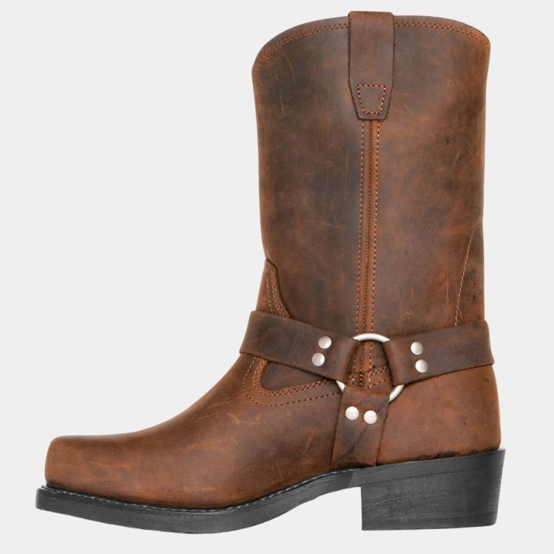 Hochwertige Cowboystiefel für Männer, rustikales Design, elegante Details, robuste Lederausführung, komfortable Passform.