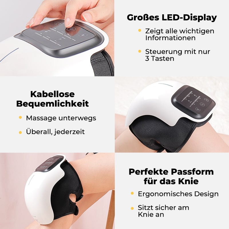 "Infrarot 3-in-1 Massagegerät tragbar, für Knie, Schultern, Ellenbogen; modernes Design, Schmerzlinderung durch Wärme."