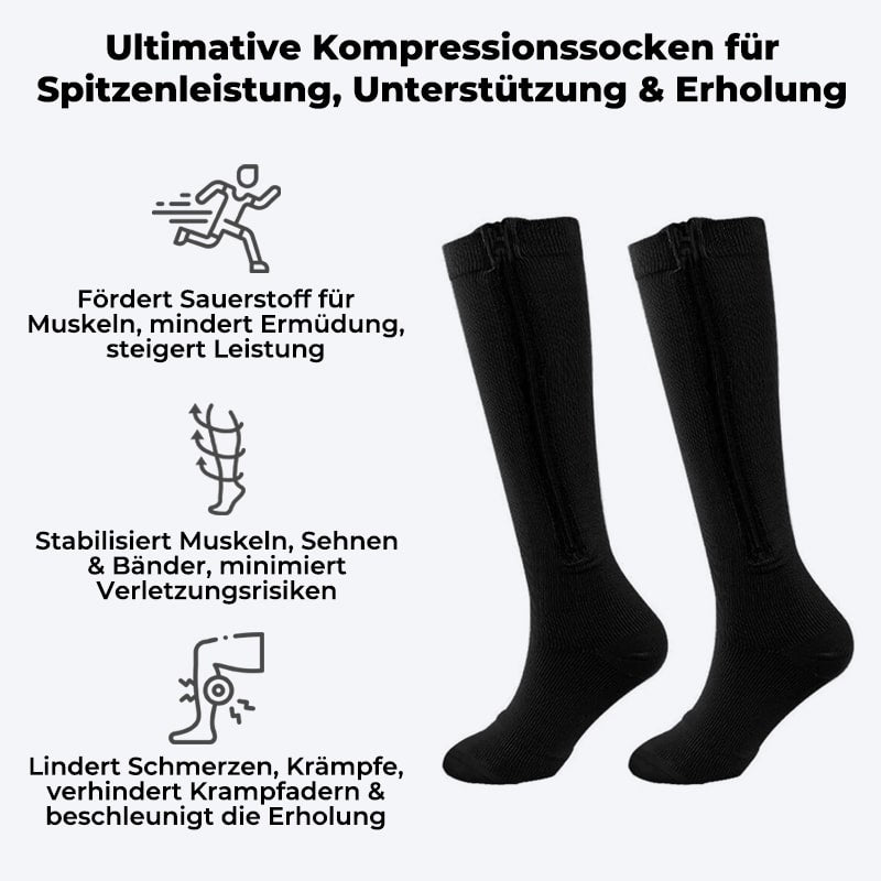 Nærbilde av en kvinnes ben med RevitaLegs kompresjonsstrømper