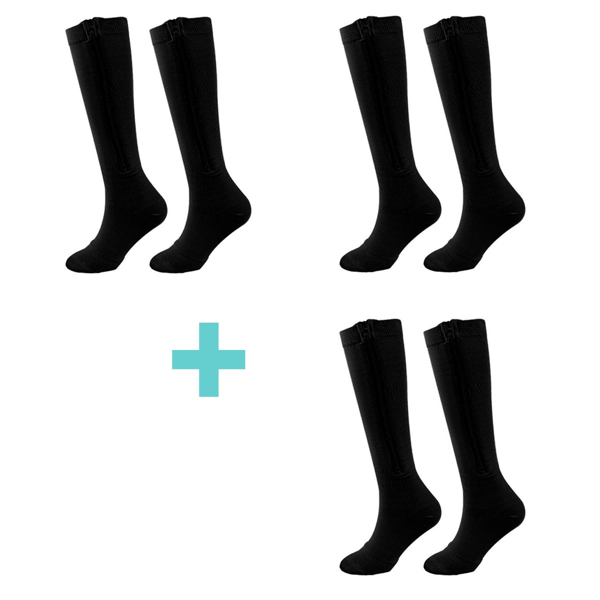 "Kompressionsstrümpfe mit Reißverschluss, geschlossene Zehen, atmungsaktiv, schwarz, für venöse Unterstützung und Stressabbau