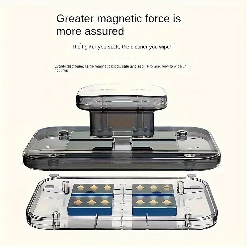"Magnetischer Fensterreiniger für Doppelverglasung, effiziente beidseitige Reinigung, kompakt und benutzerfreundlich"