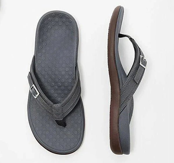 "Orthopädische Flip-Flops für Damen & Herren, ergonomisches Design, konturiertes Fußbett, rutschfeste Sohle, elegant"