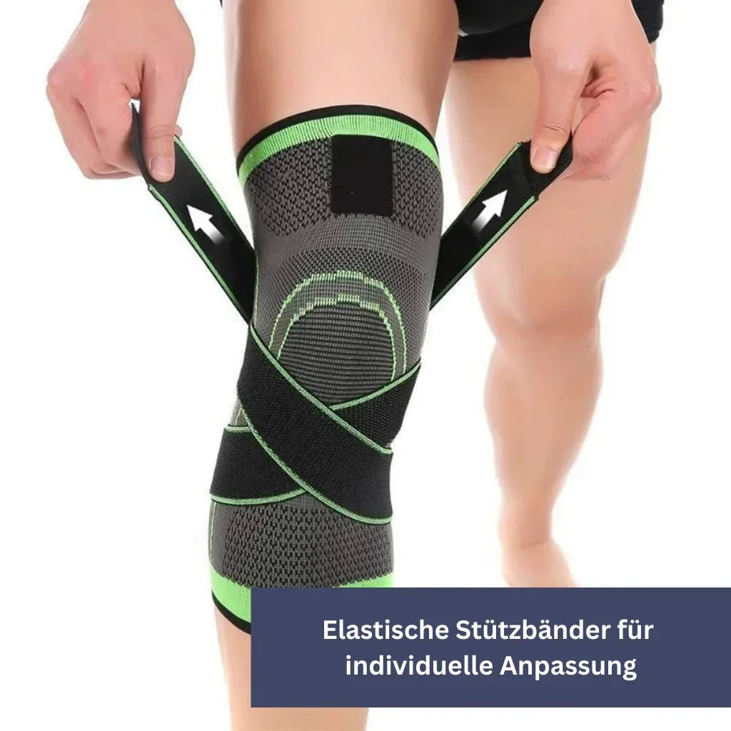 "Orthopädische Kniebandage, atmungsaktiv, flexibel, bietet Kompression und Unterstützung, ideal für Sport und Alltag."