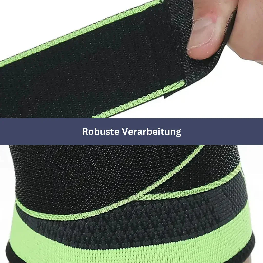 "Orthopädische Kniebandage, atmungsaktiv, flexibel, bietet Kompression und Unterstützung, ideal für Sport und Alltag."
