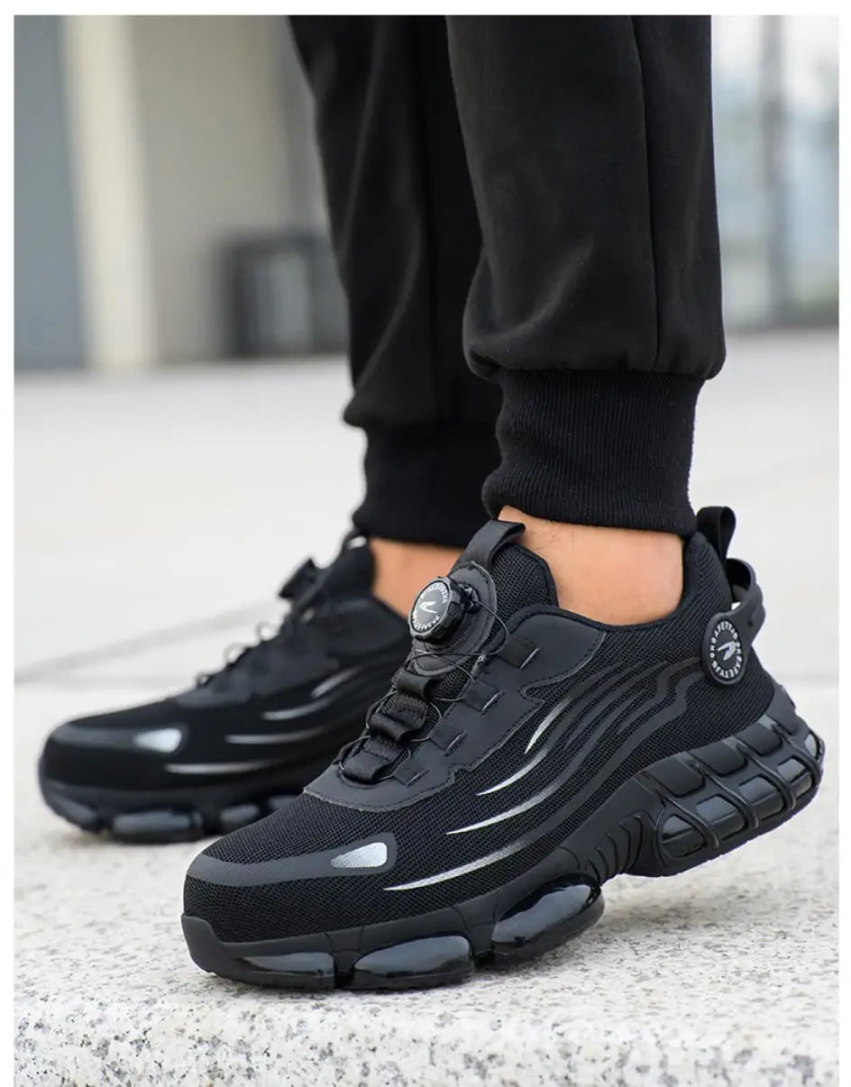 Sikkerhetssko i grå farge, sett fra siden