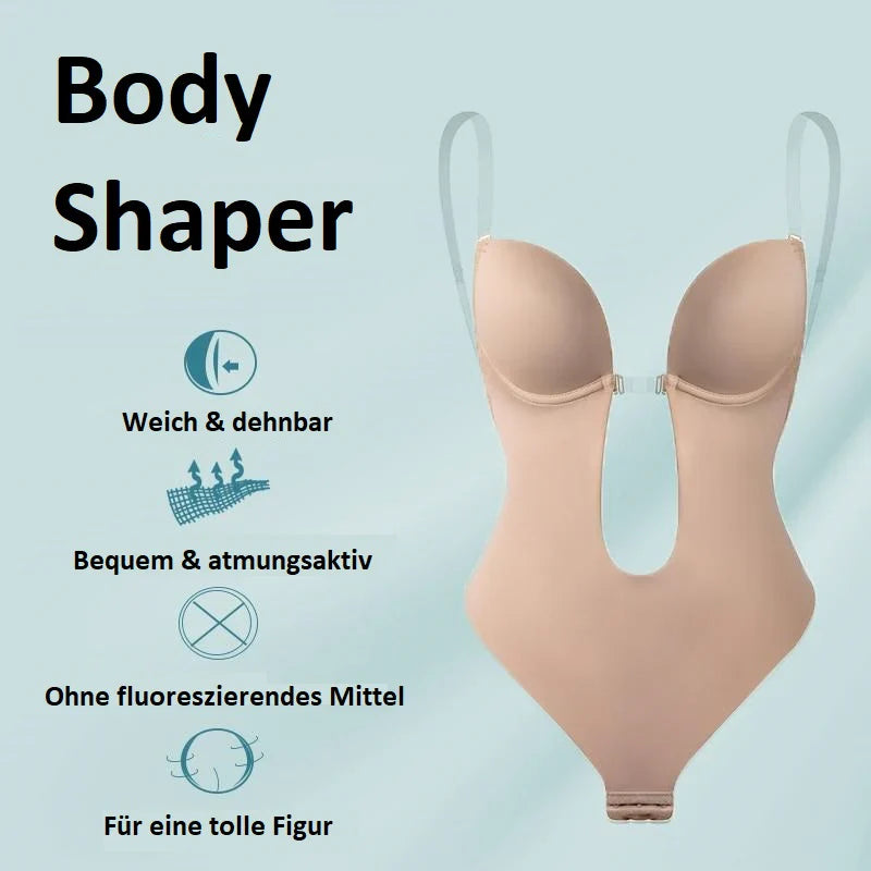 Rückenfreier Body-BH für Frauen in Beige, nahtloses Design, bietet unsichtbaren Komfort und eleganten Halt für Abendkleider.