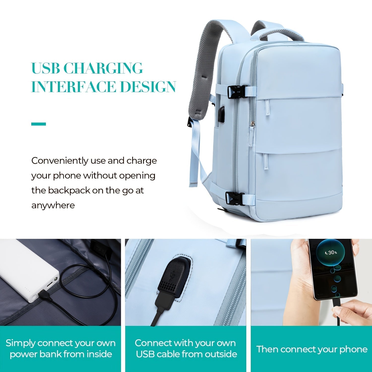 "Reiserucksack mit Schuhfach, gepolstertem Laptopfach, ergonomischen Trägern, geräumig, wasserabweisend, funktional"