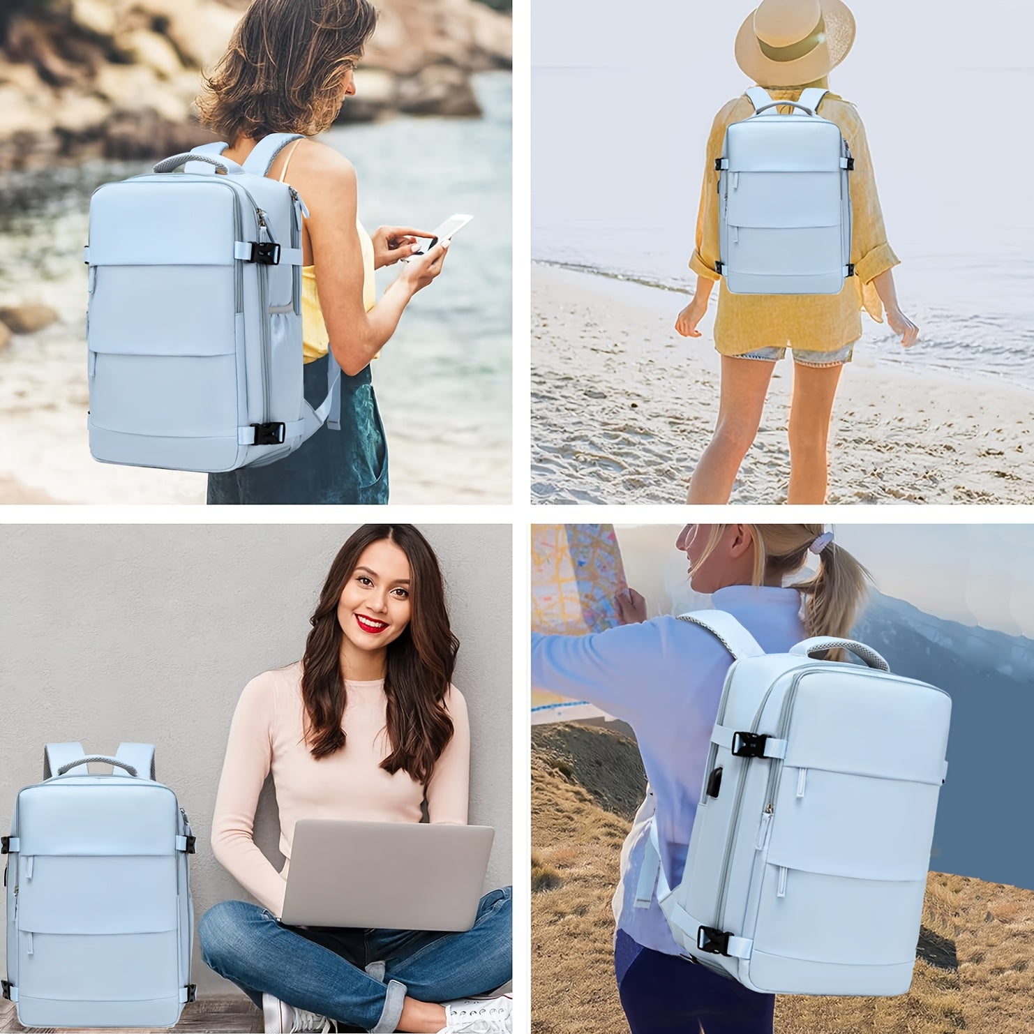 "Reiserucksack mit Schuhfach, gepolstertem Laptopfach, ergonomischen Trägern, geräumig, wasserabweisend, funktional"