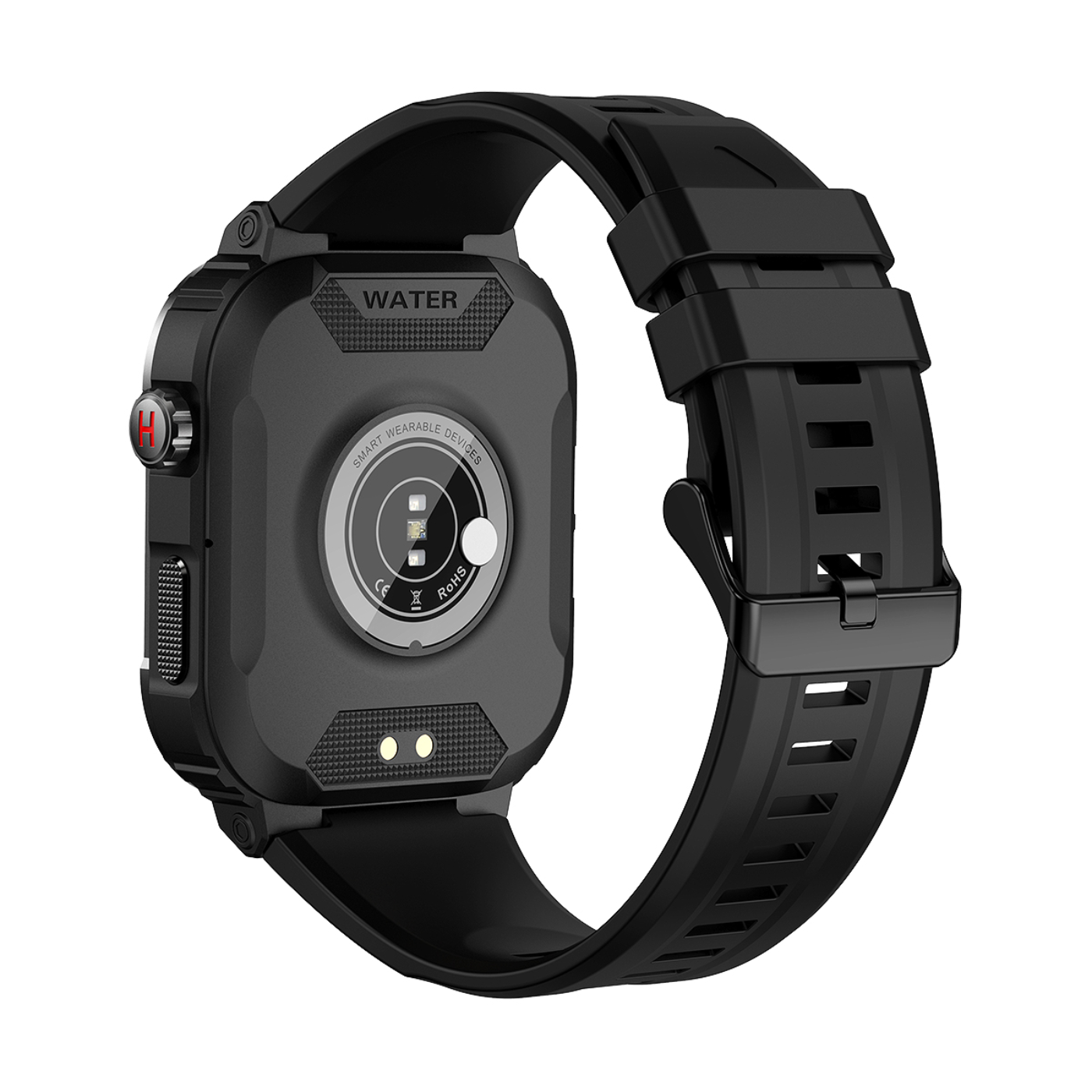 Robuste Smartwatch mit langer Akkulaufzeit in Schwarz, ideal für Sportler, bietet nahtlose Konnektivität und Fitness-Tracking