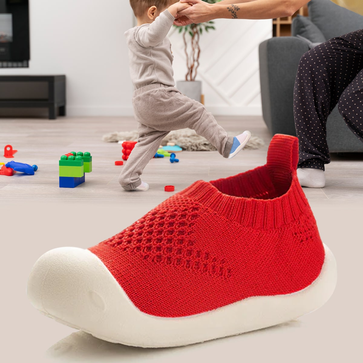"Rutschfeste Babyschuhe für sichere Schritte, atmungsaktives Design, ergonomisch für natürliche Fußentwicklung"
