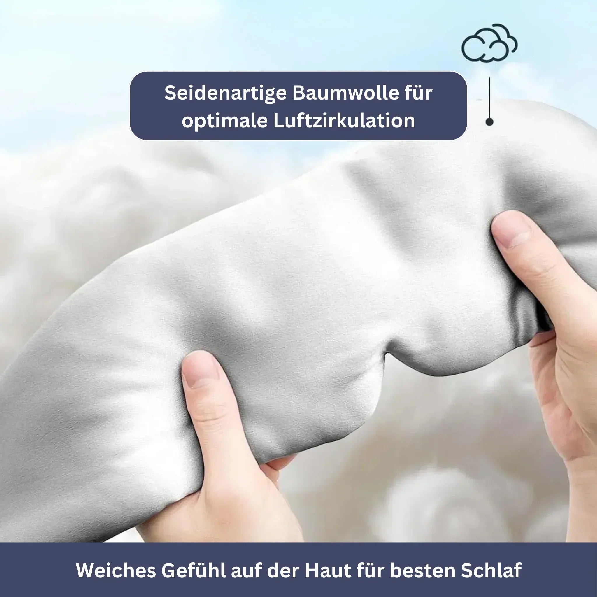 "Samtweiche Schlafmaske aus Seide, dunkelblau, ergonomisches Design, ideal für erholsamen Schlaf und Reisen."