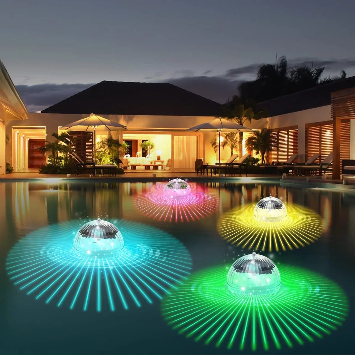 Solar-Schwimmlicht mit RGB Farbwechsel, kugelförmige LED-Leuchte, schwimmt auf Wasser, IP65 wasserdicht, Außendekoration
