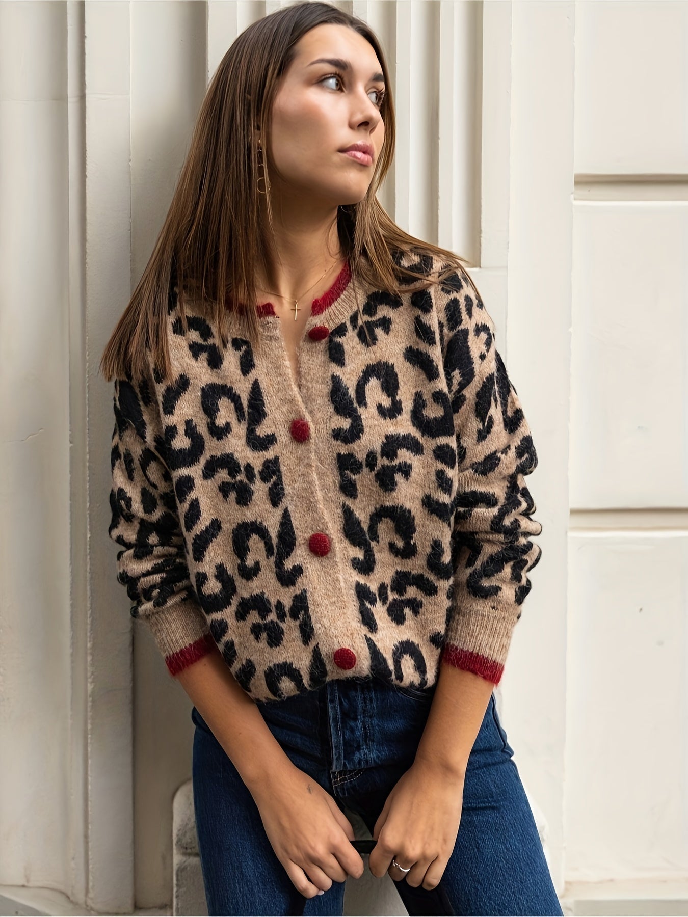Jakke med leopardmønster