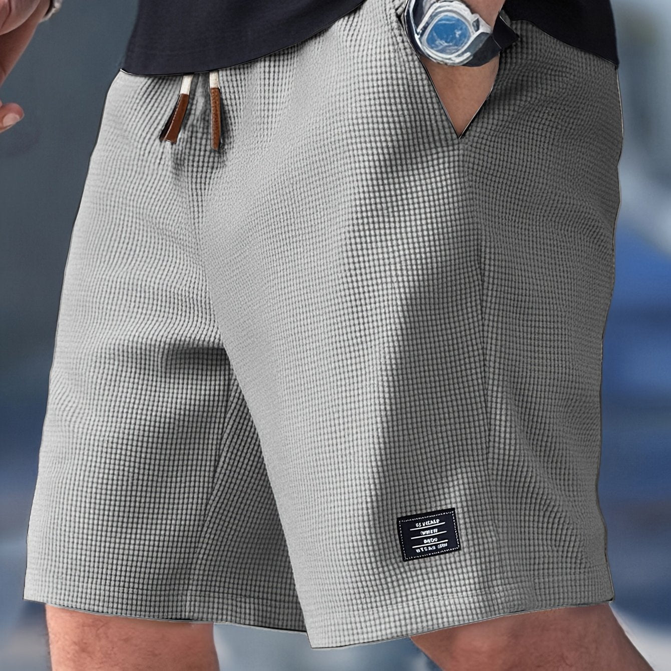 "Stylische Herren-Casualshorts mit strukturiertem Design und Kordelzug, ideal für jeden Anlass und hohen Tragekomfort."