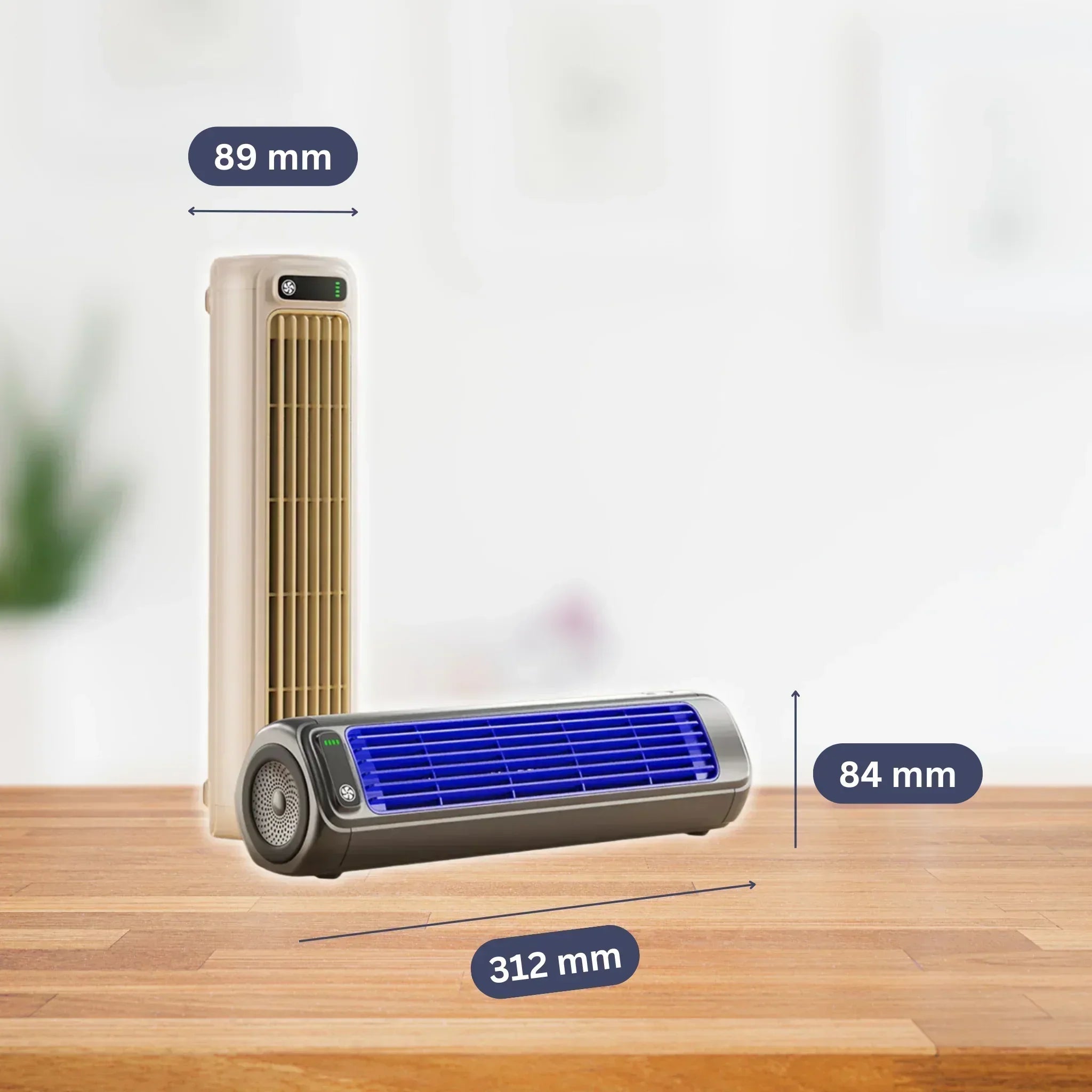 "Tragbare Klimaanlage in Schwarz & Weiß mit 3 Geschwindigkeiten, kompakt und stilvoll für flexiblen Einsatz."