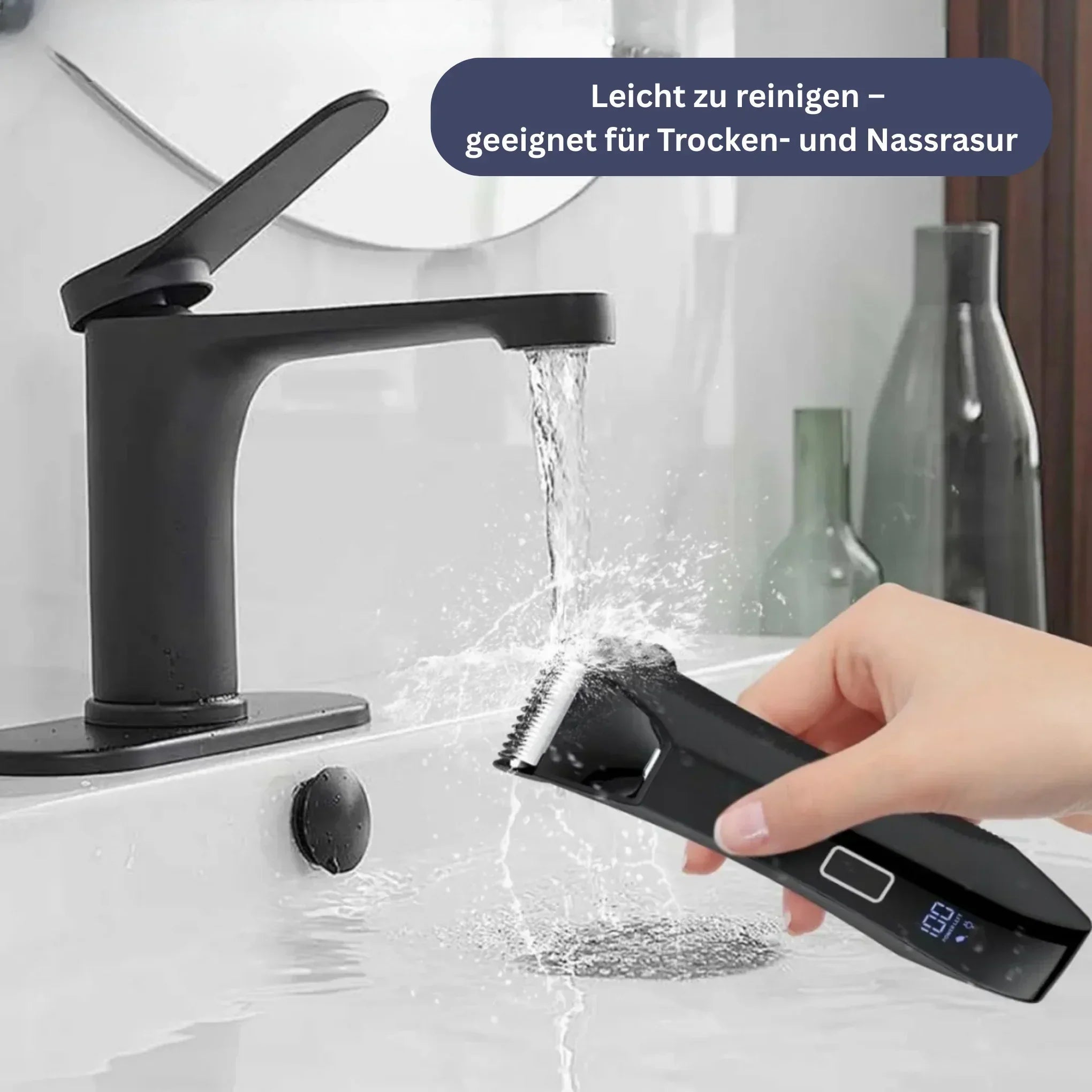 Vanntett trimmer for menn med dobbeltblad