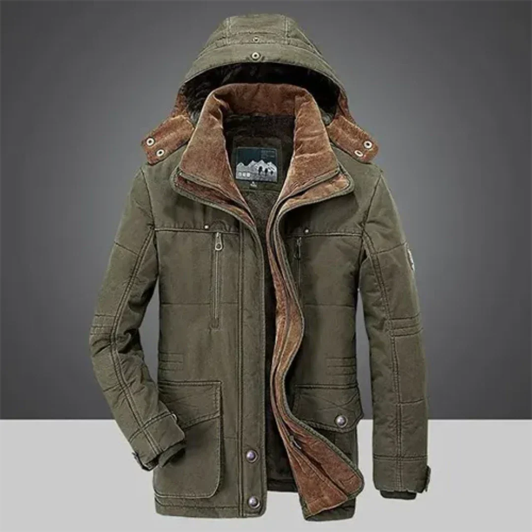 "Winterjacke Herren mit Kapuze, dicke Fütterung, klassisches Design, ideal für kalte Tage und Freizeitaktivitäten, warm"