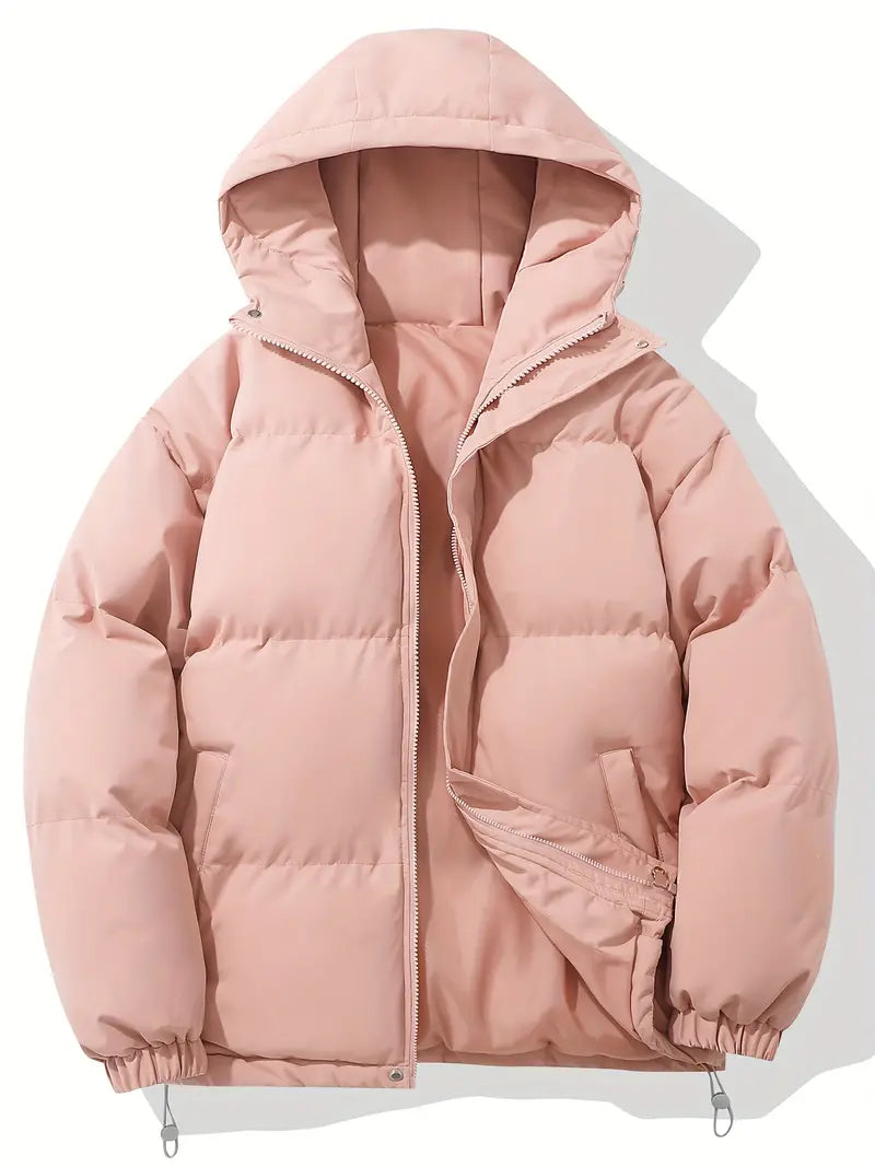 "Wolff Winter Puffer Jacke für Damen, gemütlich, stilvolles Steppmuster, warm und modisch in Beige, Outdoor geeignet."