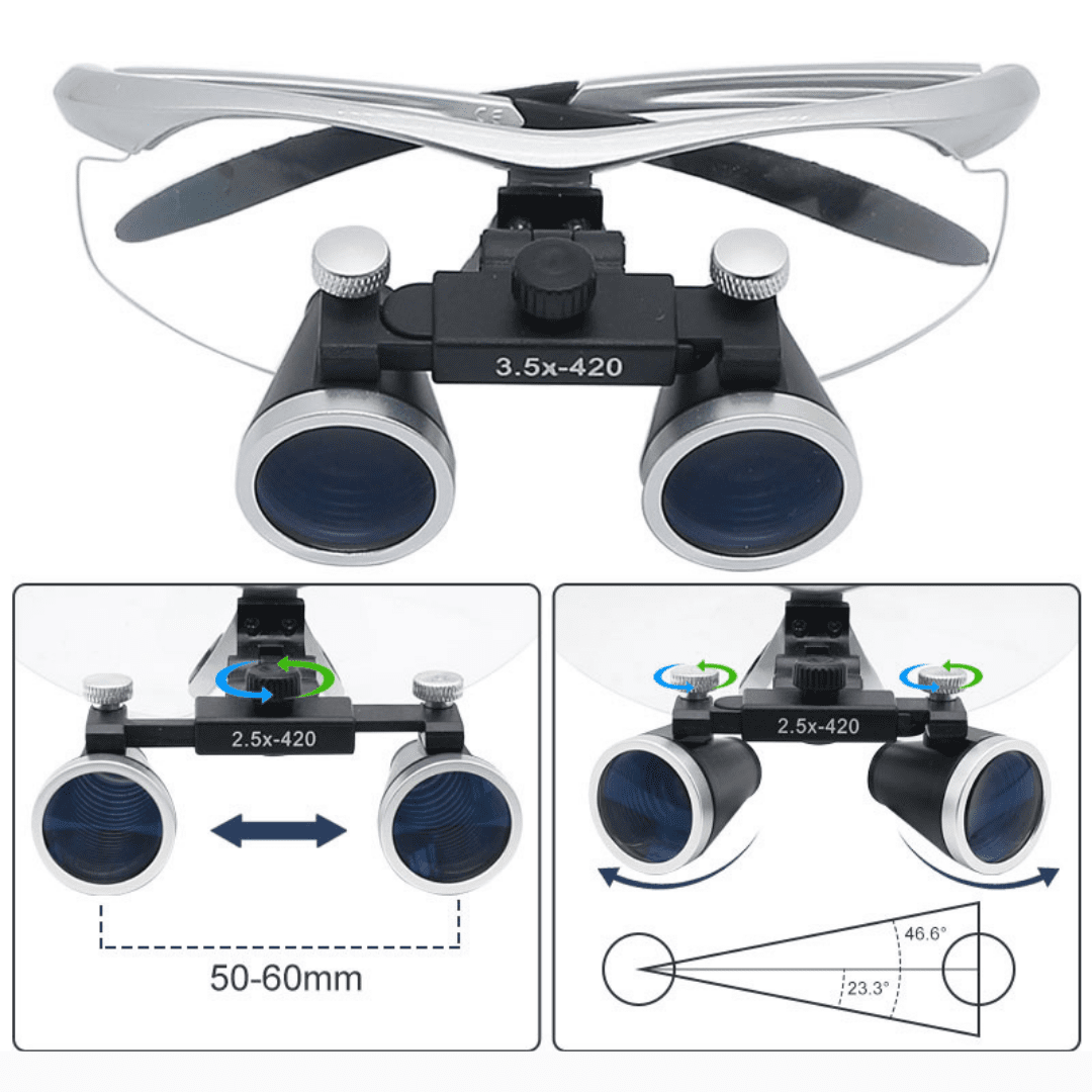 Nærbilde av et tannlegeinstrument som brukes under forstørrelse