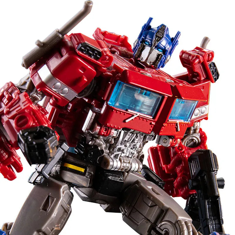 Optimus Prime Figur aus PVC/ABS, 18 cm, transformierbar vom Fahrzeug zum Roboter, detailliertes Design für Sammler.